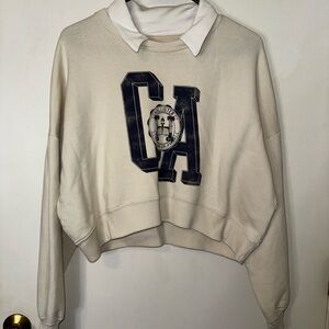 Hollister Cream Sweatshirt with Navy CA Graphic